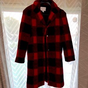 Cozy Teddy Buffalo check single-breasted M coat